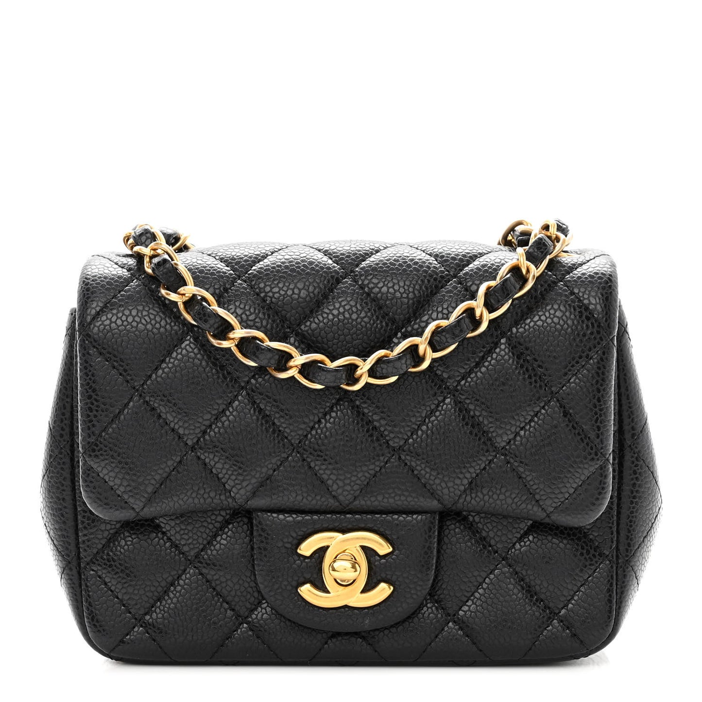 Caviar Quilted Mini Square Flap Black