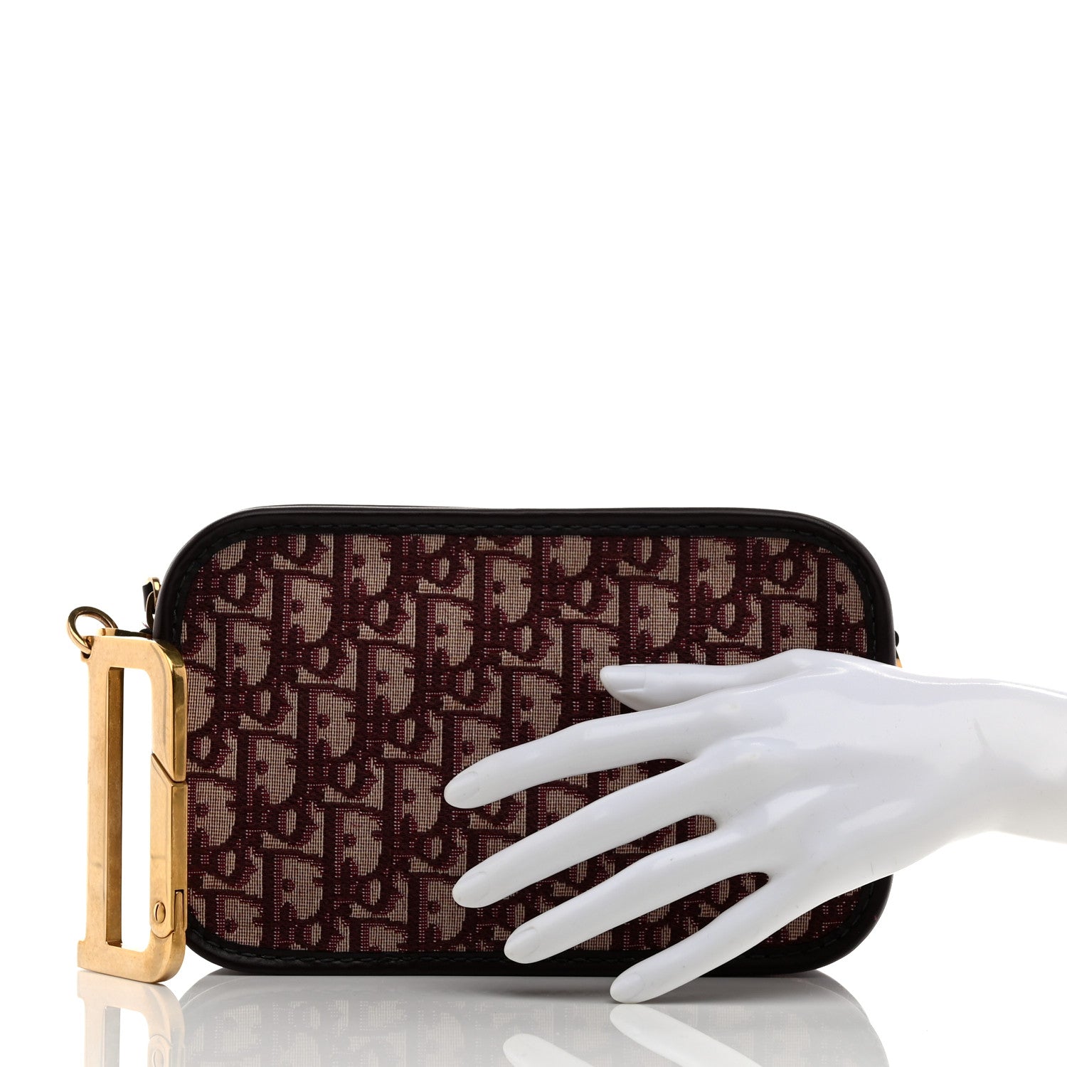 Christian Dior Oblique Diorquake Clutch Burgundy 2 of 7