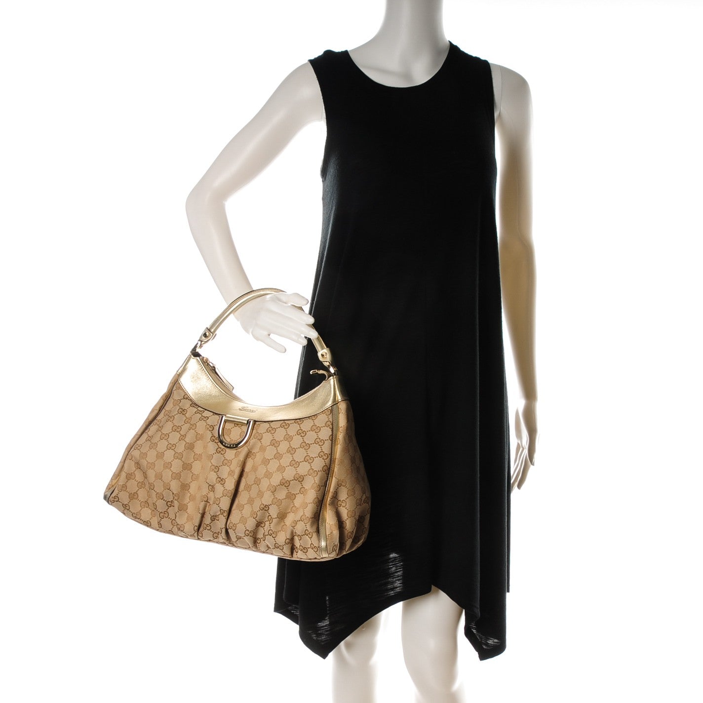 Gucci Monogram Large D Gold Hobo Gold 2 of 7
