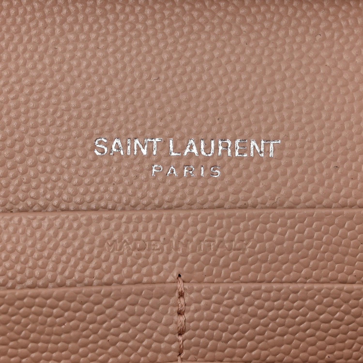 Saint Laurent Grain De Poudre Matelasse Chevron Monogram Chain Wallet Pale Pink 6 of 10