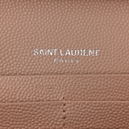 Saint Laurent Grain De Poudre Matelasse Chevron Monogram Chain Wallet Pale Pink 6 of 10