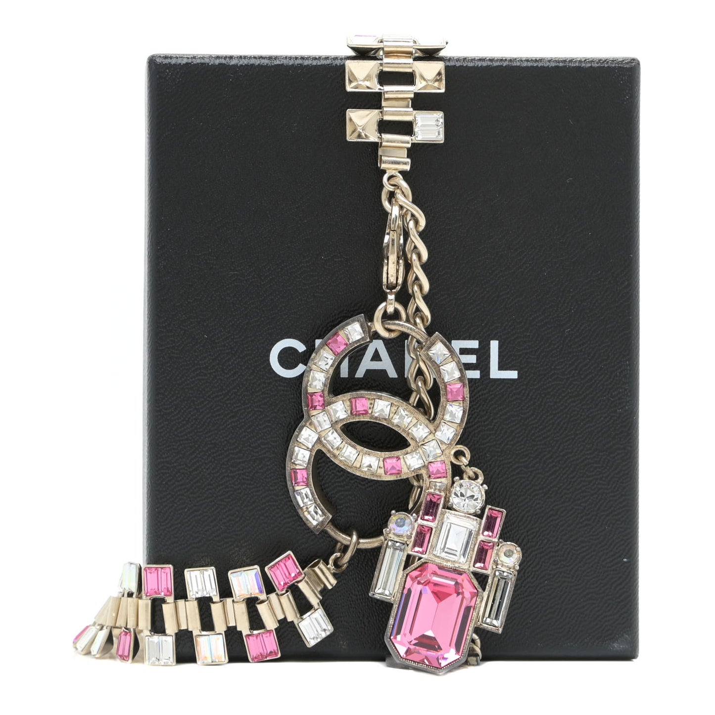 Crystal Baguette CC Belt 85 Gold Pink