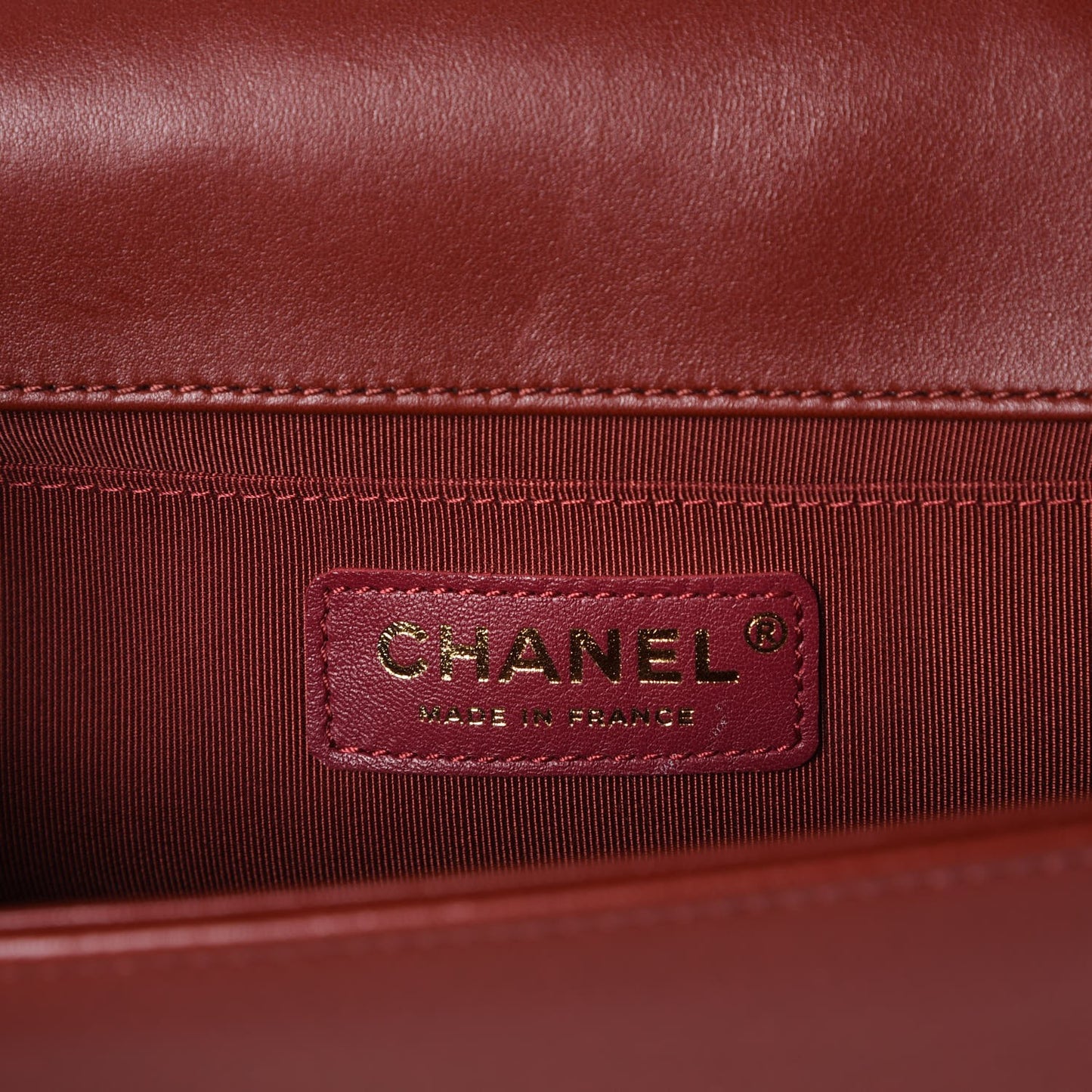 Lambskin Quilted Medium Boy Flap Burgundy