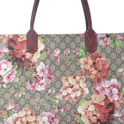 Gucci GG Supreme Monogram Blooms Medium Reversible Tote Beige Multicolor Dry Rose 10 of 20