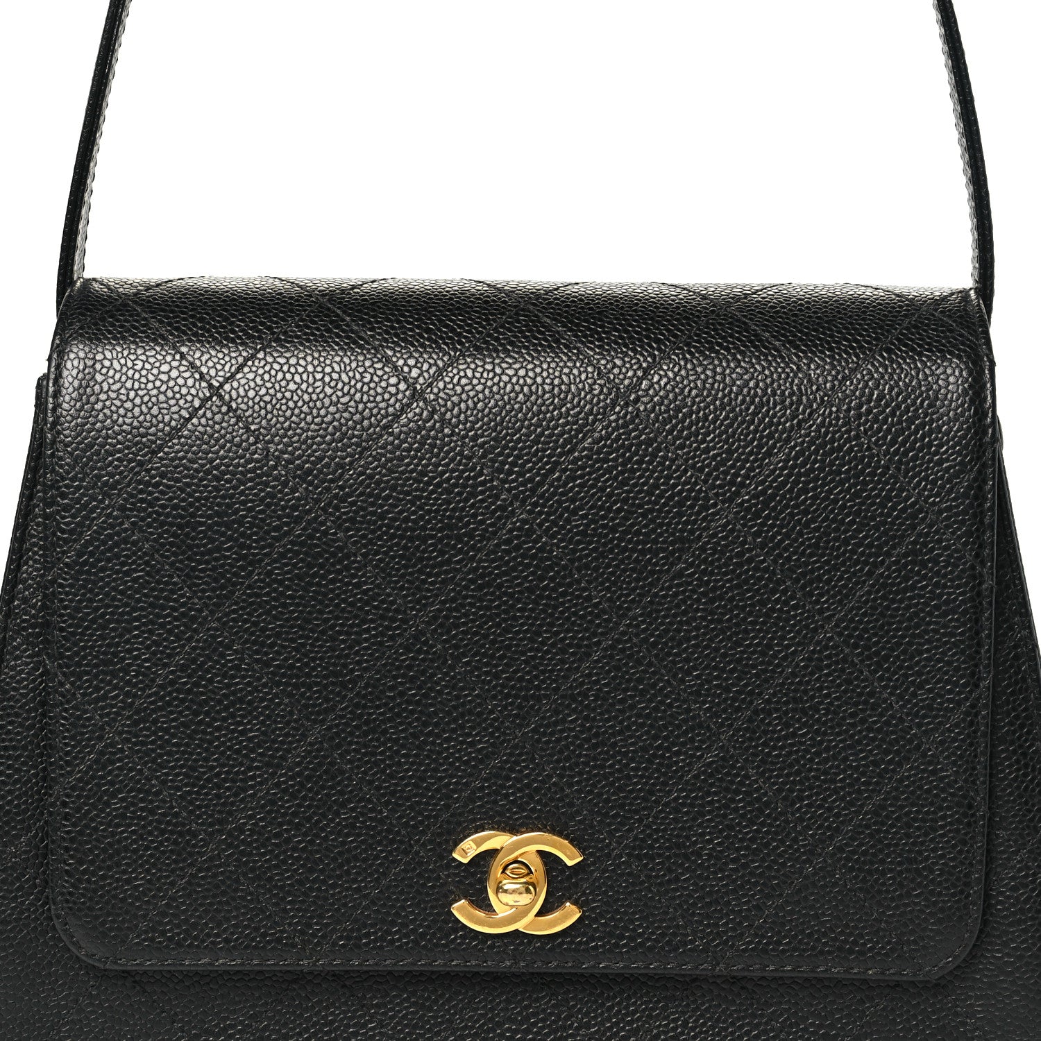 Chanel Caviar Diamond Stitched Flap Shoulder Bag Black 8 of 10