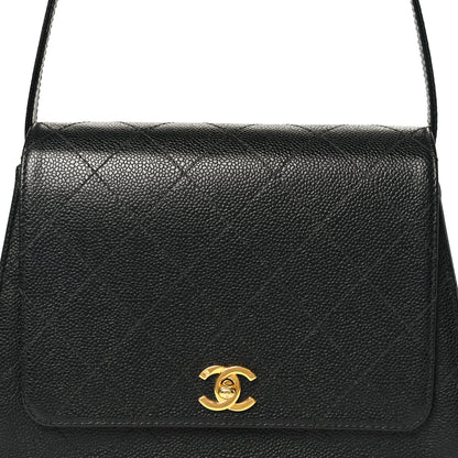 Chanel Caviar Diamond Stitched Flap Shoulder Bag Black 8 of 10