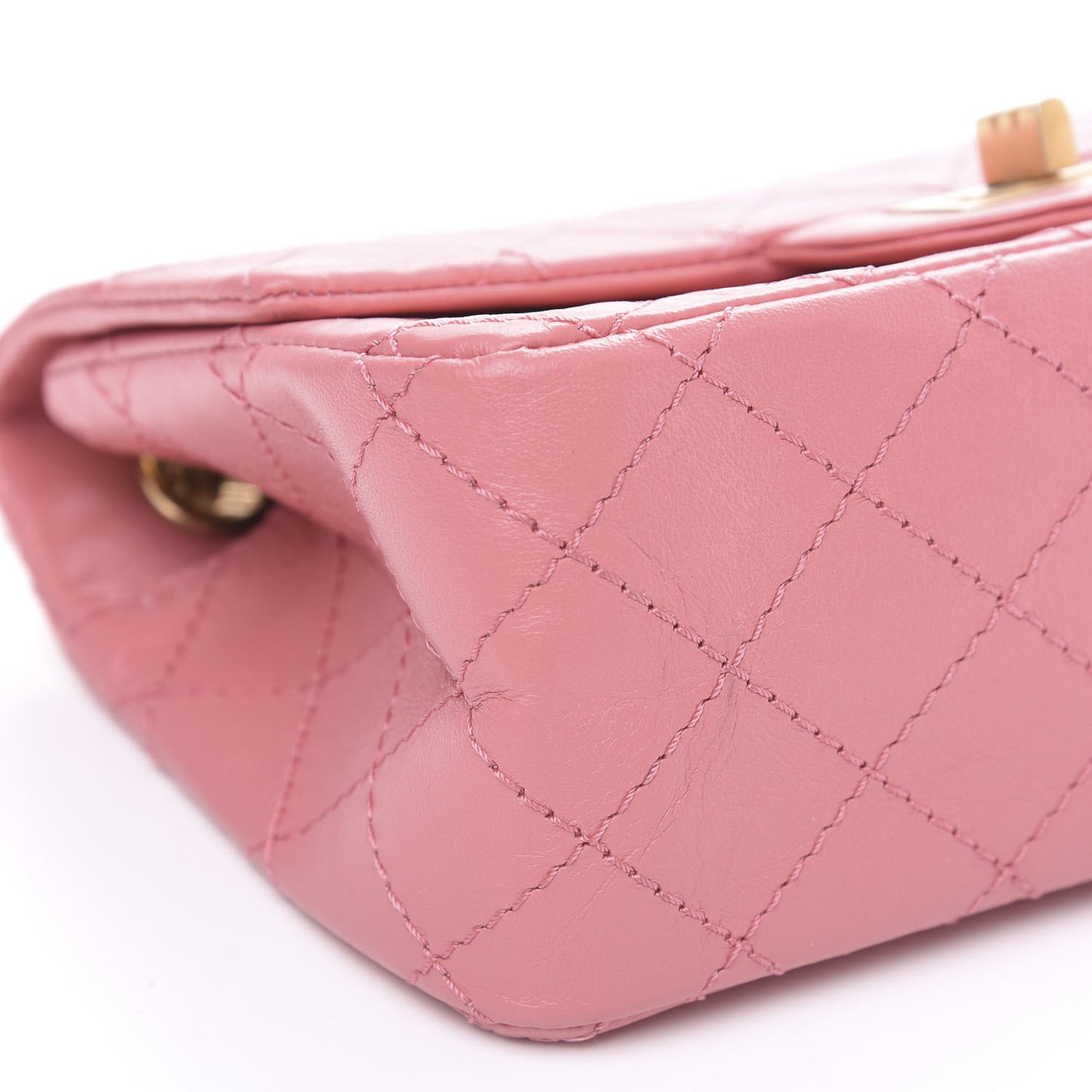 Aged Calfskin Quilted 2.55 Reissue Mini Flap Pink