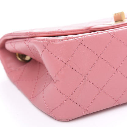 Chanel Aged Calfskin Quilted 2.55 Reissue Mini Flap Pink 7 of 10