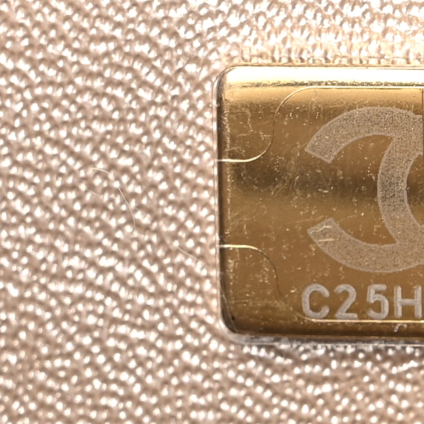 Metallic Goatskin Quilted Mini Rectangular Flap Gold