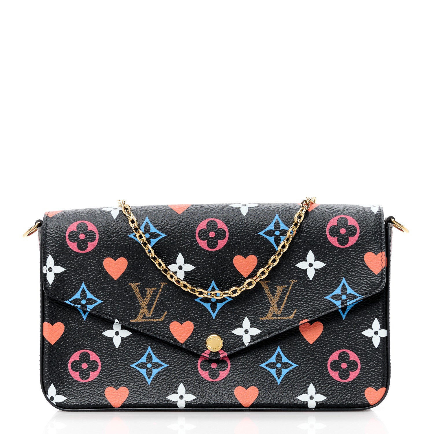 Louis Vuitton Game On Felicie Chain Wallet Black 1 of 15