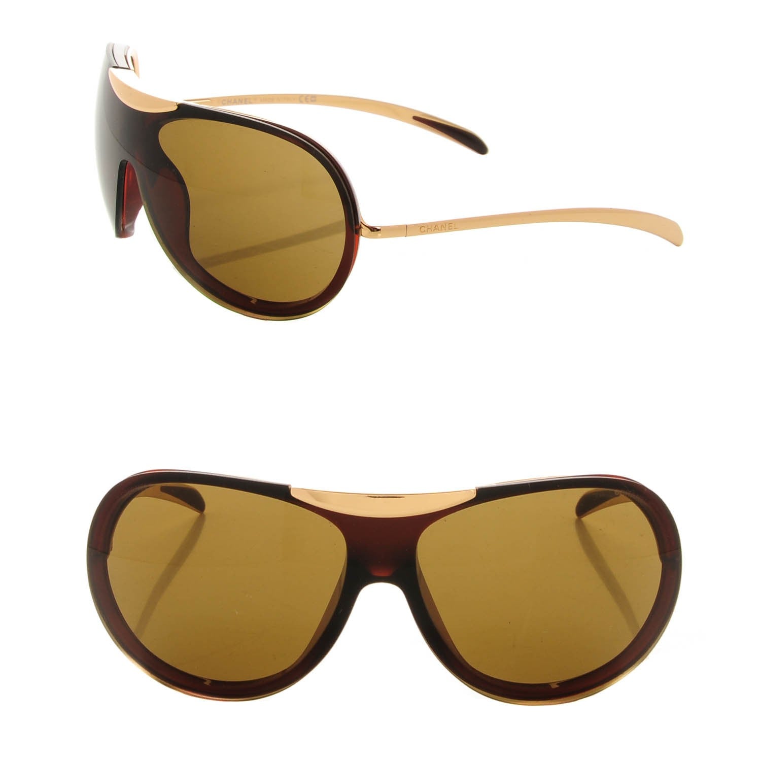 Chanel Aviator Sunglasses 6006 Gold Brown 1 of 5