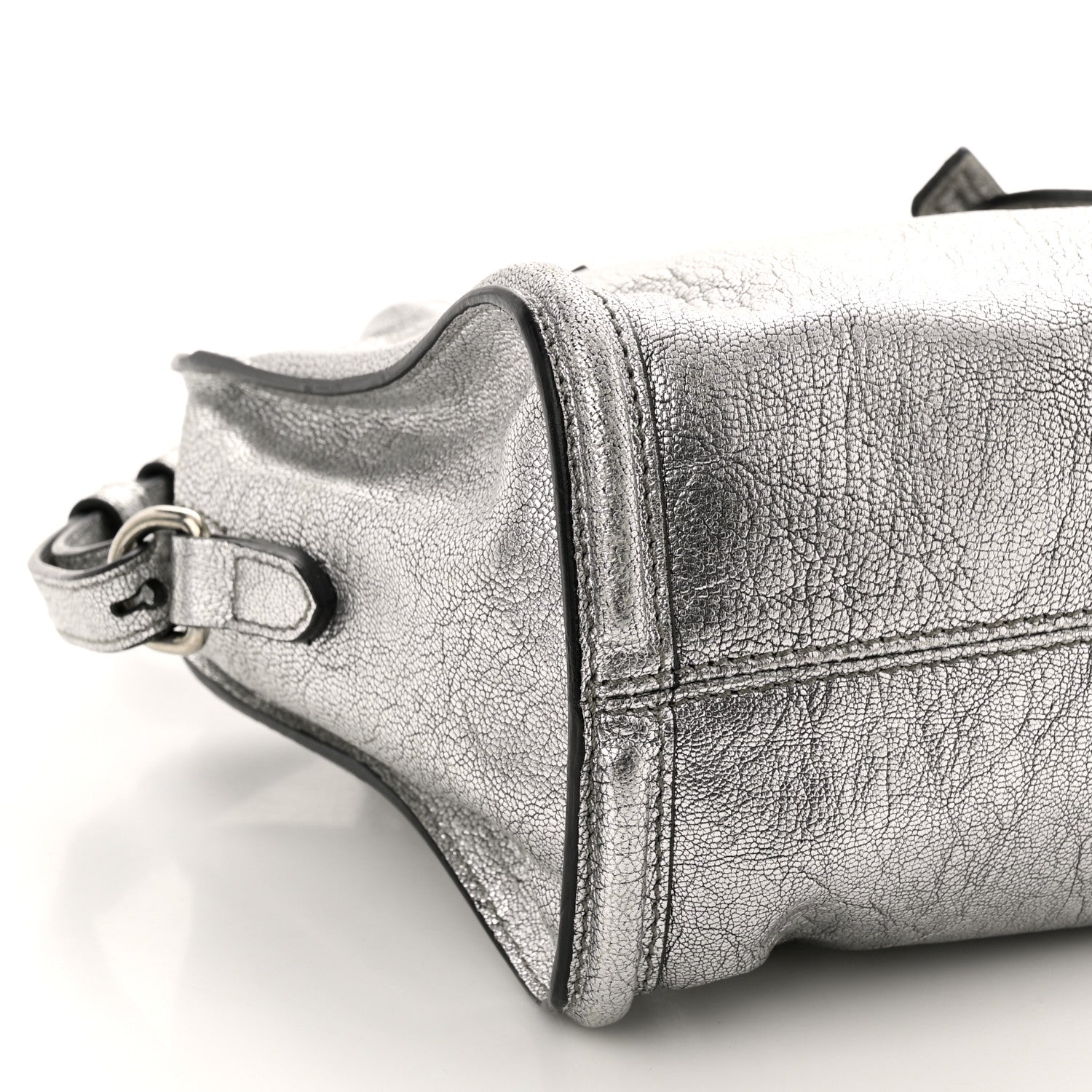 Alexander McQueen Metallic Pebbled Calfskin Mini Padlock Tote Silver 9 of 12