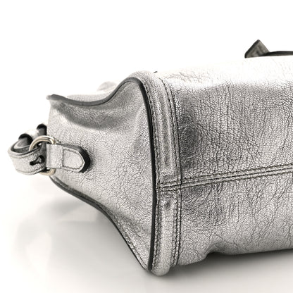 Alexander McQueen Metallic Pebbled Calfskin Mini Padlock Tote Silver 9 of 12