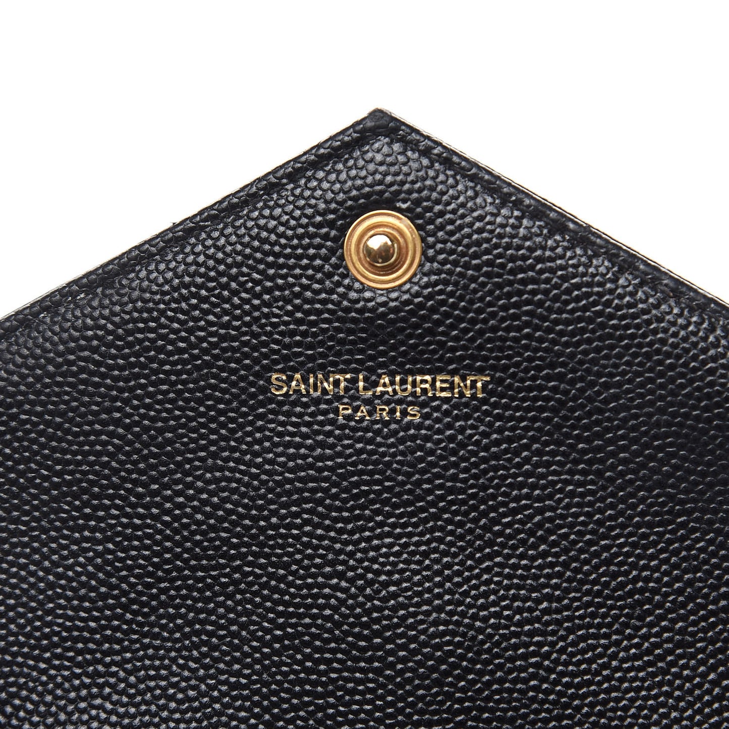 Grain De Poudre Matelasse Chevron Monogram Envelope Chain Wallet Black