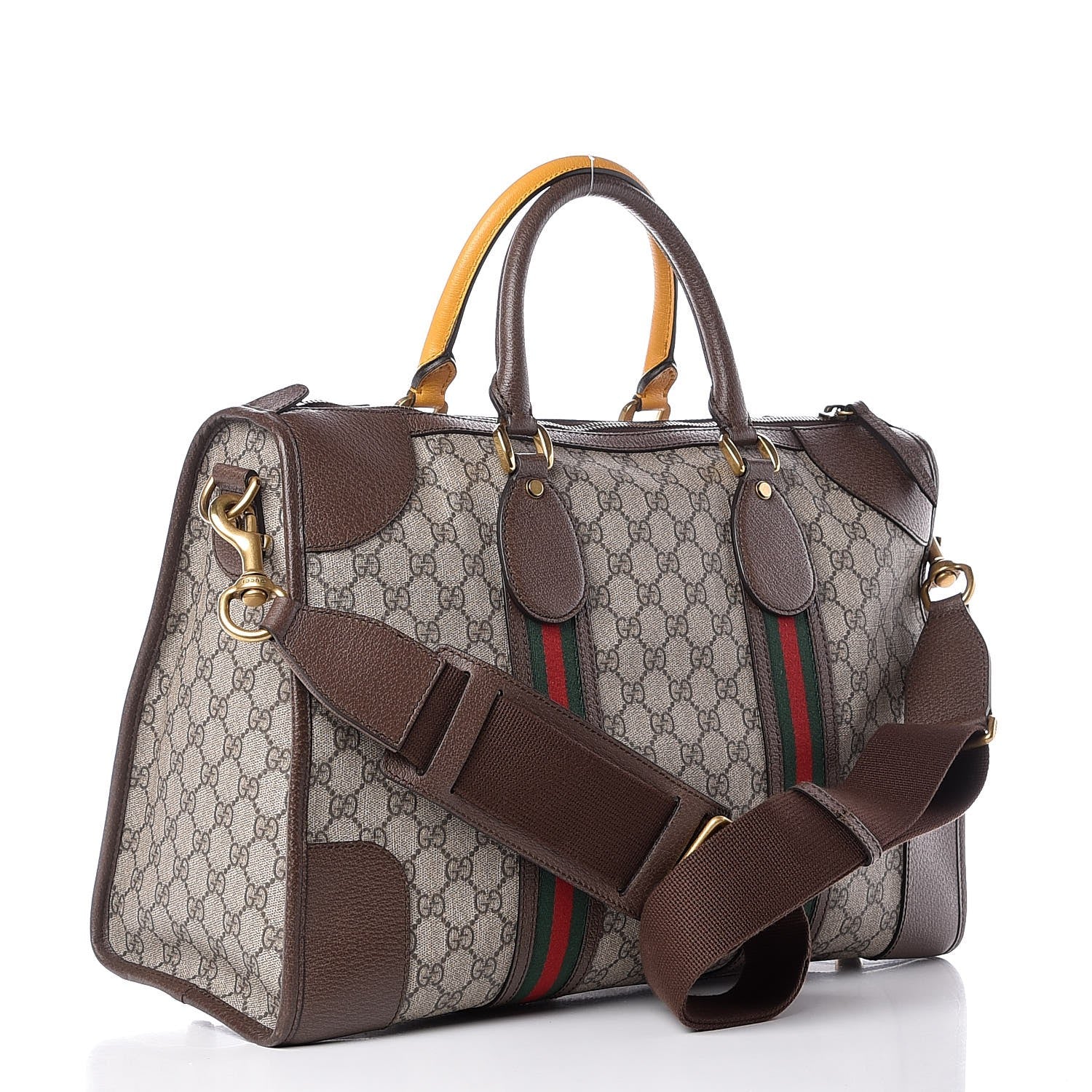 Gucci Soft GG Supreme Monogram Web Neo Vintage Duffle Bag Beige New Acero Crop 3 of 11