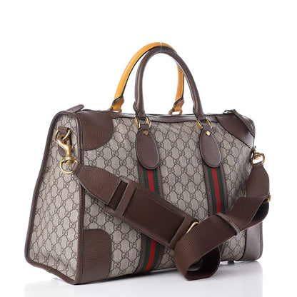 Gucci Soft GG Supreme Monogram Web Neo Vintage Duffle Bag Beige New Acero Crop 3 of 11