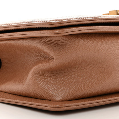 Chanel Caviar Chevron Quilted Medium Boy Flap Brown 9 of 10