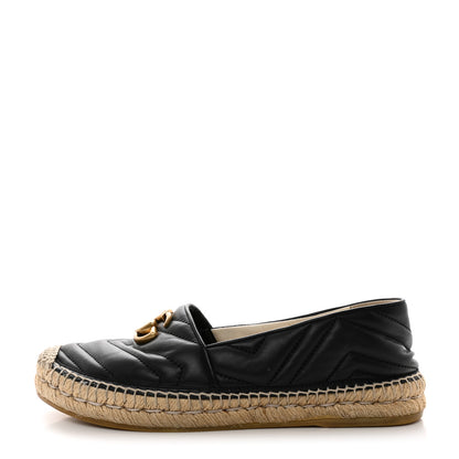 Gucci Nappa Matelasse GG Marmont Espadrilles 39.5 Black 1 of 14