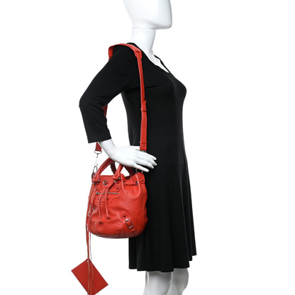 Balenciaga Matte Goatskin Rubber Covered Classic Hardware Mini Pompon Rouge Coquelicot Rouge Braise 2 of 10