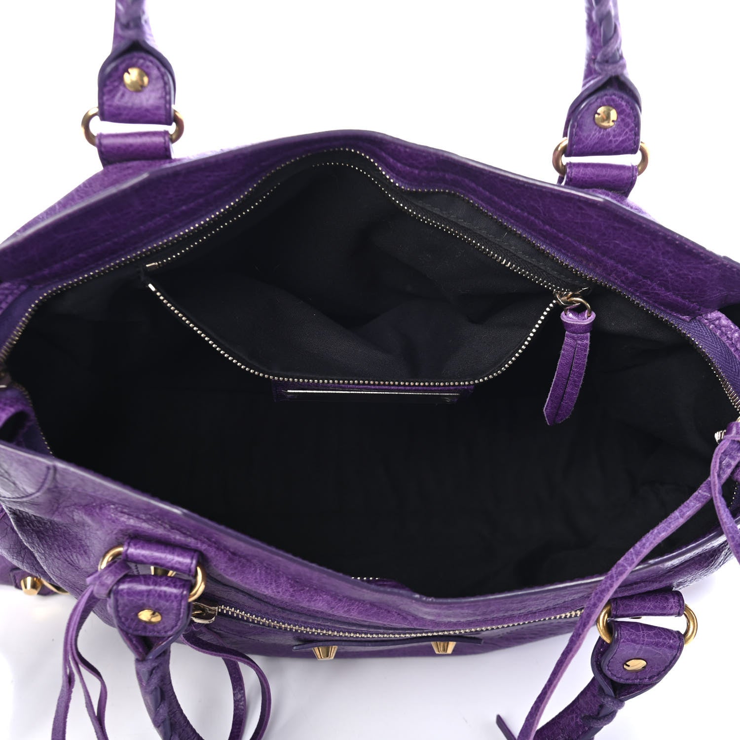 Balenciaga Agneau Classic Gold Hardware City Dark Violet 2 of 4