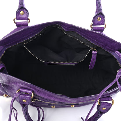 Balenciaga Agneau Classic Gold Hardware City Dark Violet 2 of 4