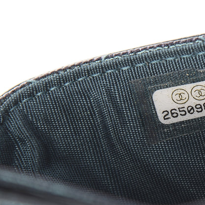 Chanel Iridescent Caviar Quilted Filigree Card Holder Dark Turquoise 7 of 8