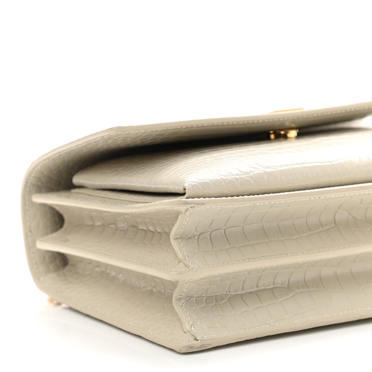 Calfskin Crocodile Embossed Medium Monogram Sunset Blanc Vintage