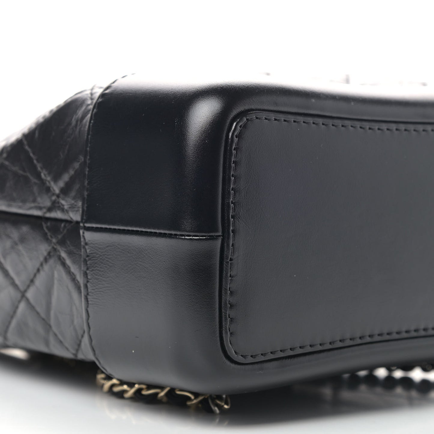 Aged Calfskin Quilted Small Gabrielle Backpack Black