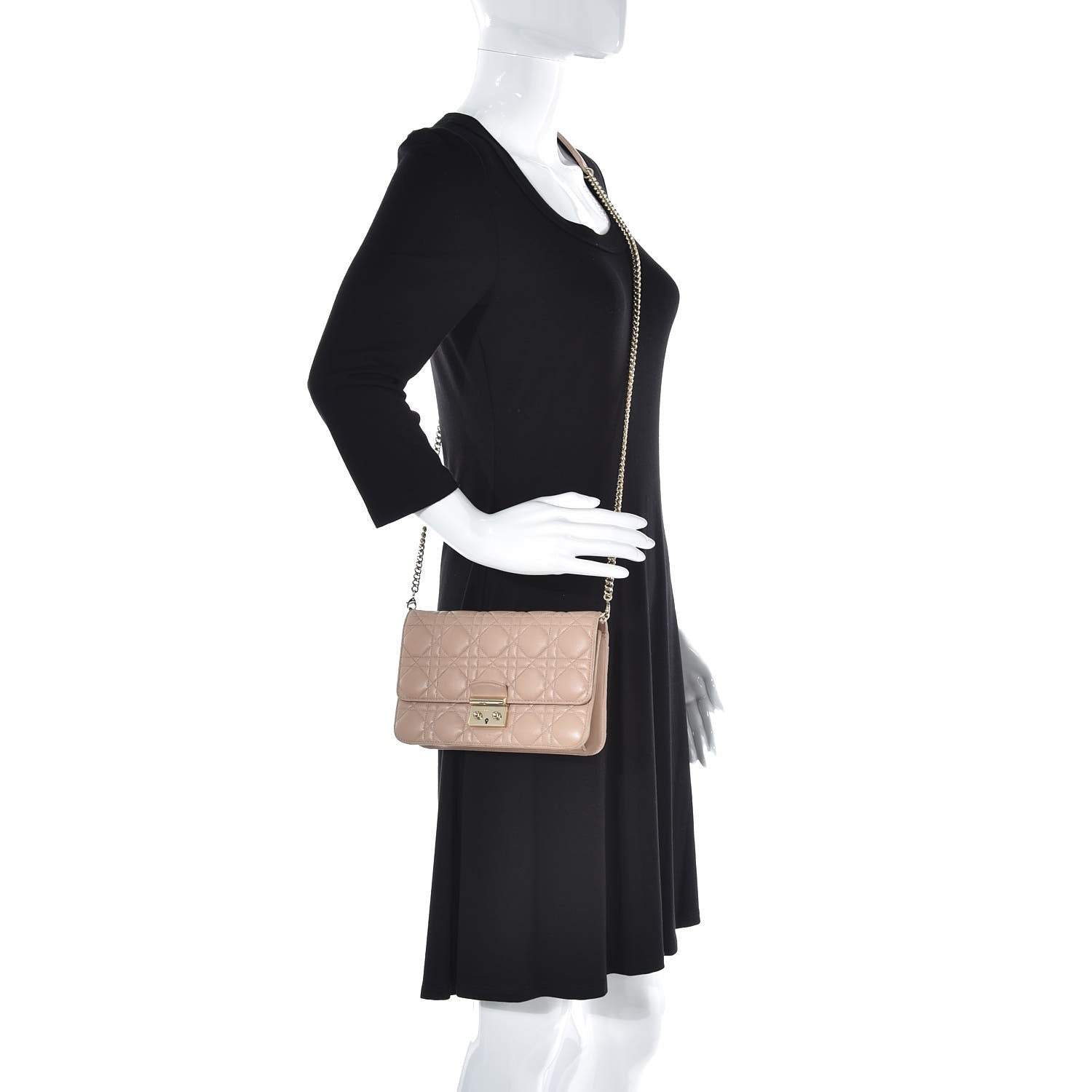 Christian Dior Lambskin Cannage Miss Dior Promenade Pouch Beige 2 of 22