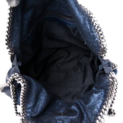 Stella McCartney Metallic Crackle Falabella Fold Over Tote Navy 5 of 10