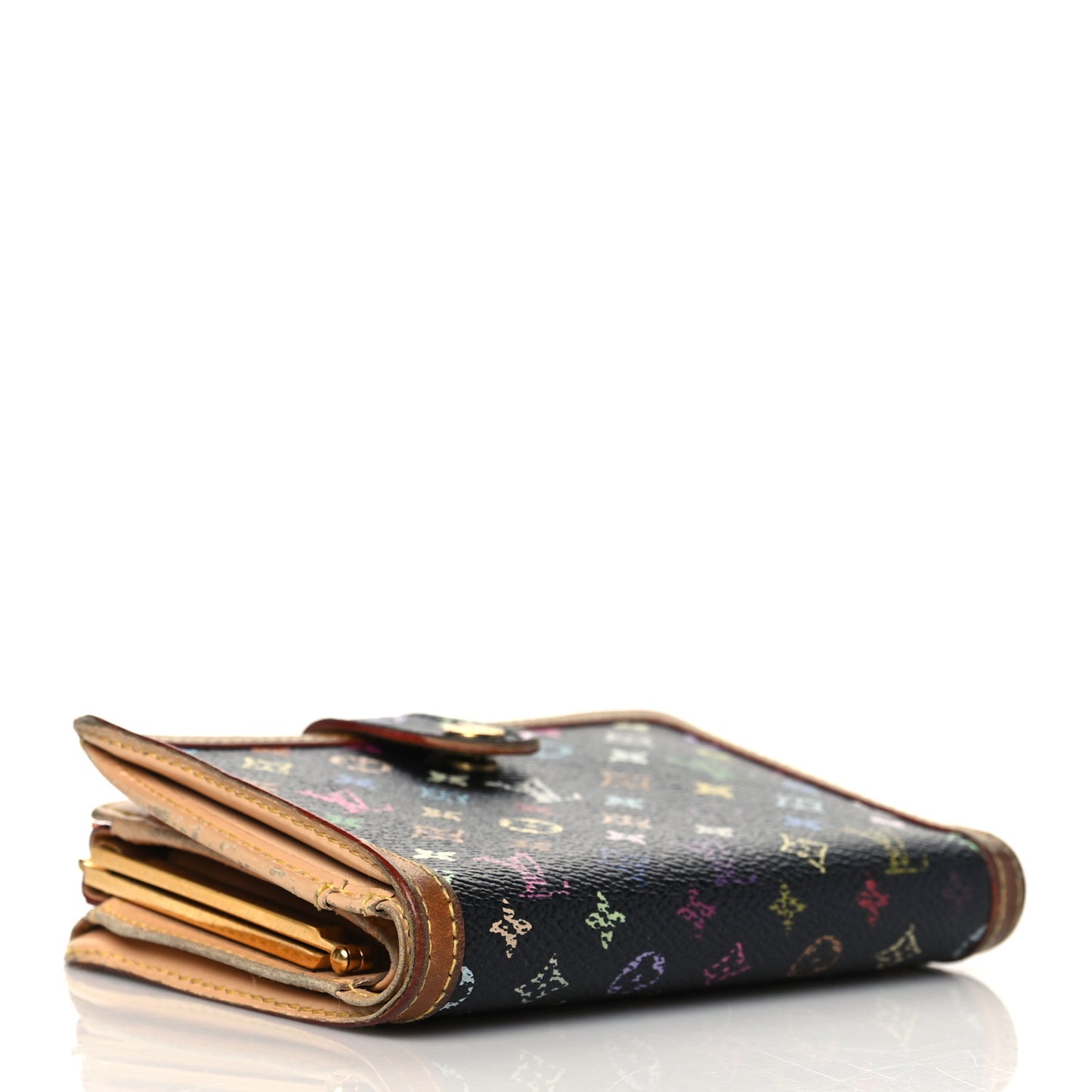 Monogram Multicolor French Purse Wallet Black