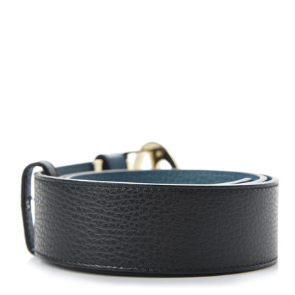 Gucci Dollar Calfskin 1973 Reversible Belt 80 32 Black Deep Cobalt 2 of 5