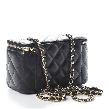 Chanel Lambskin Quilted Small Vanity Case With Chain Black 3 of 9