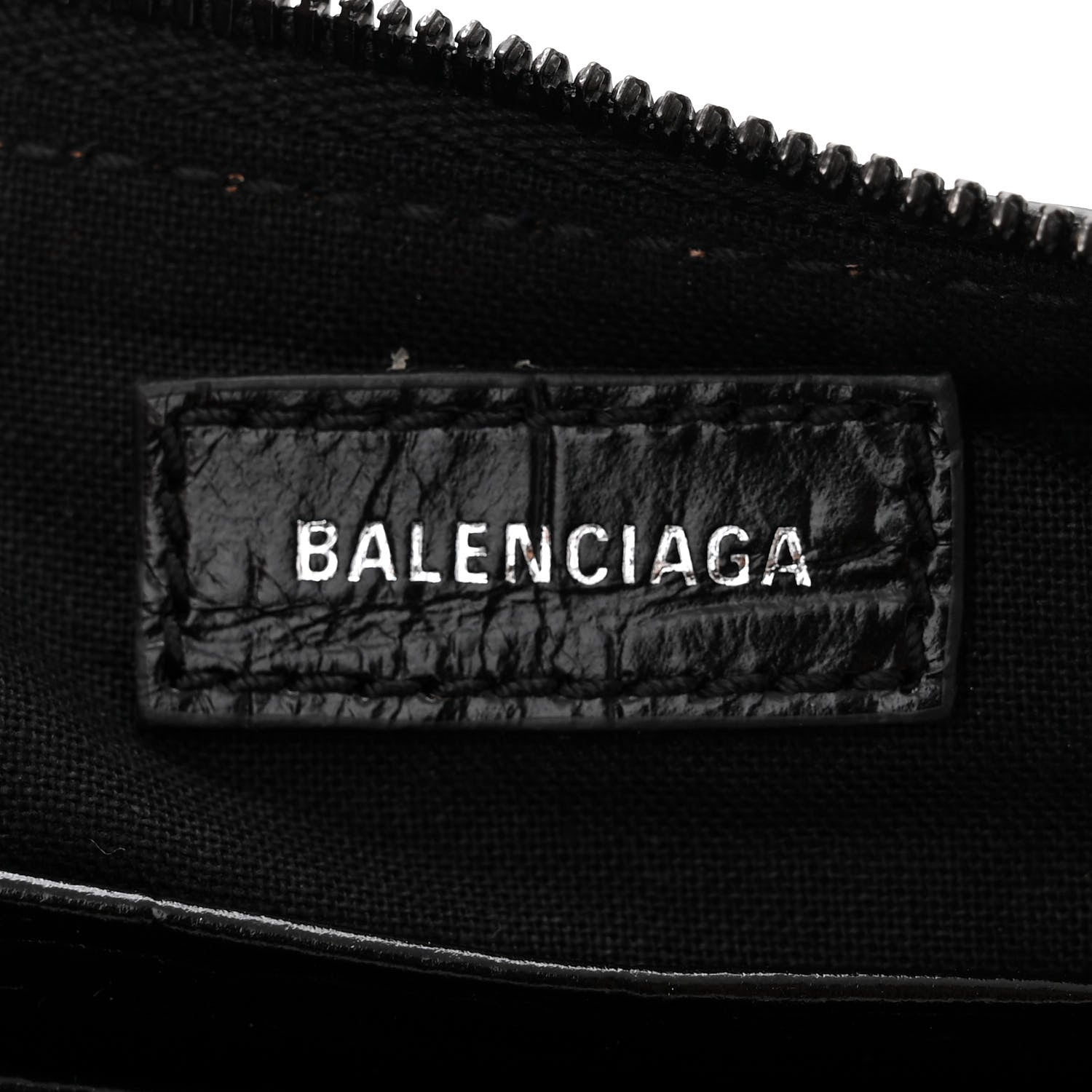Balenciaga Extra Supple Calfskin Crystal Crocodile Embossed Le Cagole Mini Purse With Chain Black 6 of 12