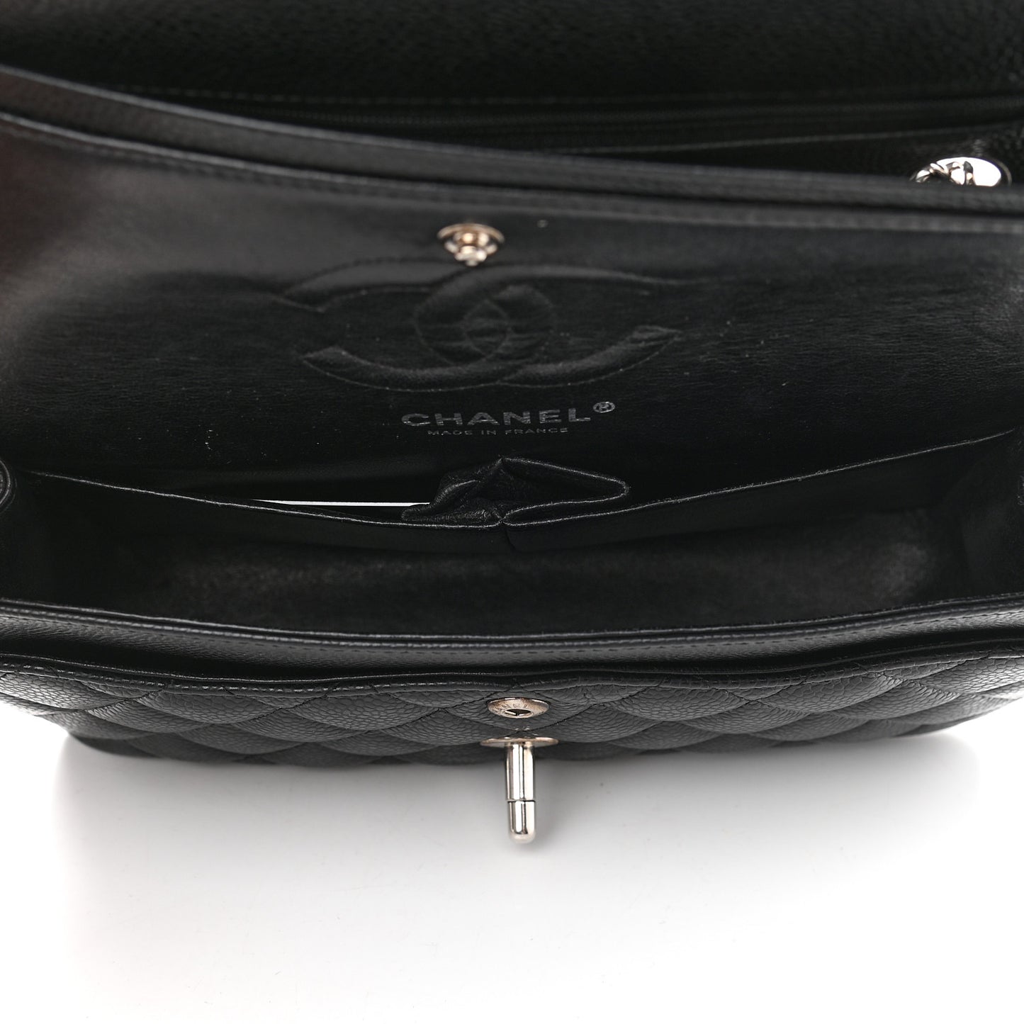 Caviar Quilted Small Double Flap Black