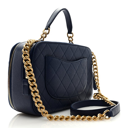 Chanel Caviar Quilted Medium Vanity Bag Navy 2 of 10