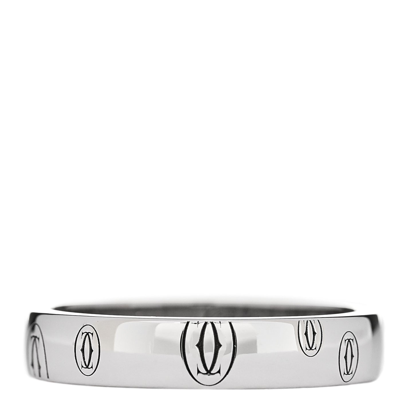 18K White Gold 4mm Happy Birthday Band Ring 55 7.25