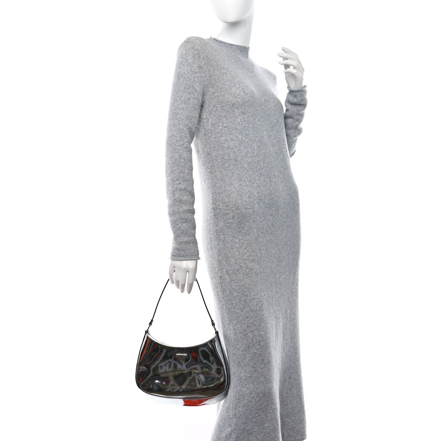 Spazzolato Cleo Shoulder Bag Argento