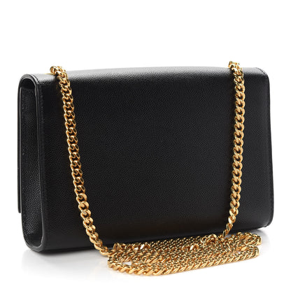 Saint Laurent Grain De Poudre Small Monogram Kate Satchel Black 3 of 8