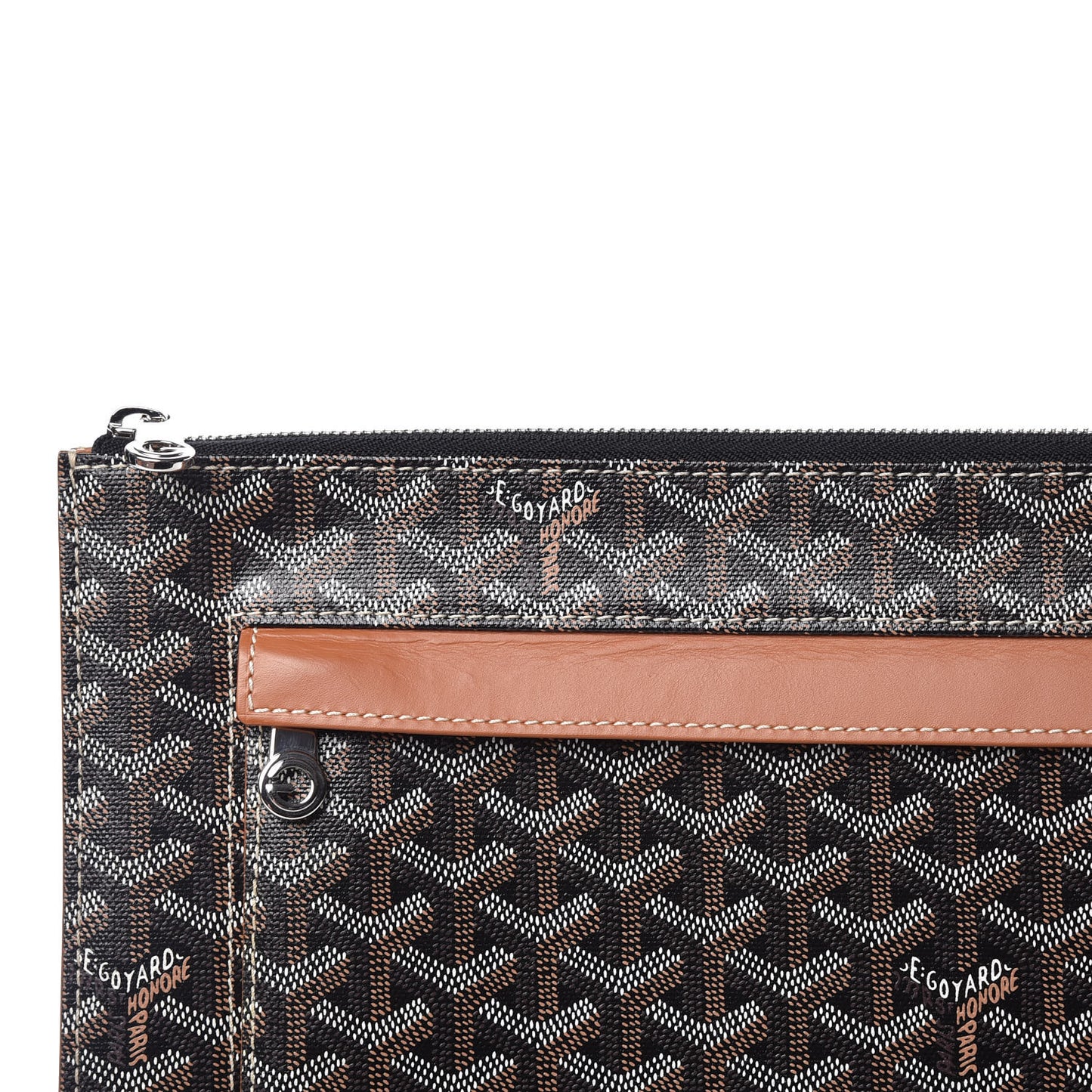 Goyardine Sorbonne Document Holder Black Gold