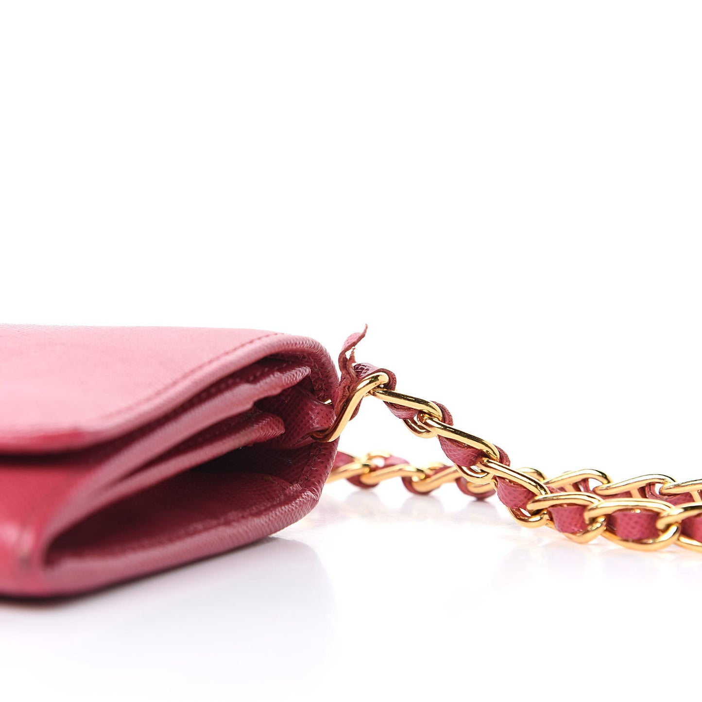 Saffiano Metal Oro Chain Wallet Peonia