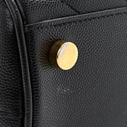 Saint Laurent Grain De Poudre Matelasse Chevron Monogram Shopping Bag Black 12 of 20