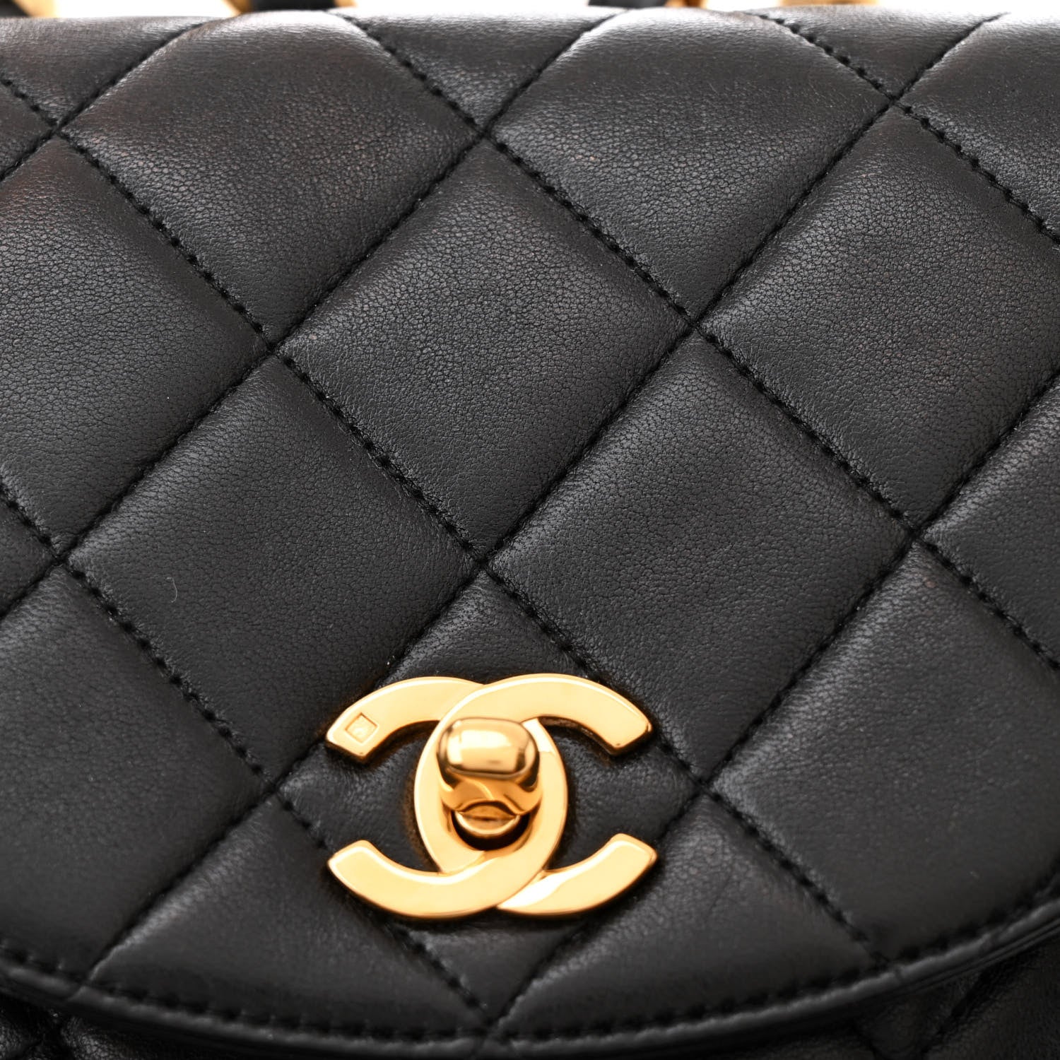 Chanel Lambskin Quilted Drawstring Backpack Black 9 of 13