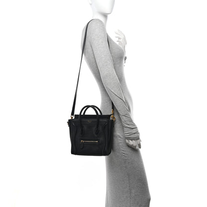 Celine Smooth Calfskin Nano Luggage Black 2 of 14