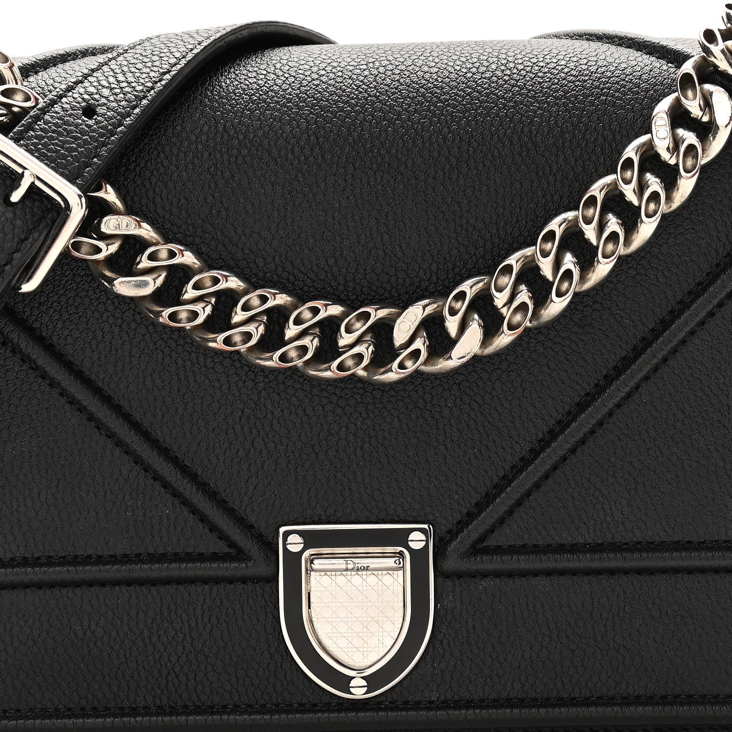 Christian Dior Grained Calfskin Medium Diorama Flap Bag Black 7 of 11