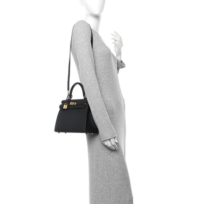 Hermes Epsom Kelly Sellier 25 Black 2 of 10
