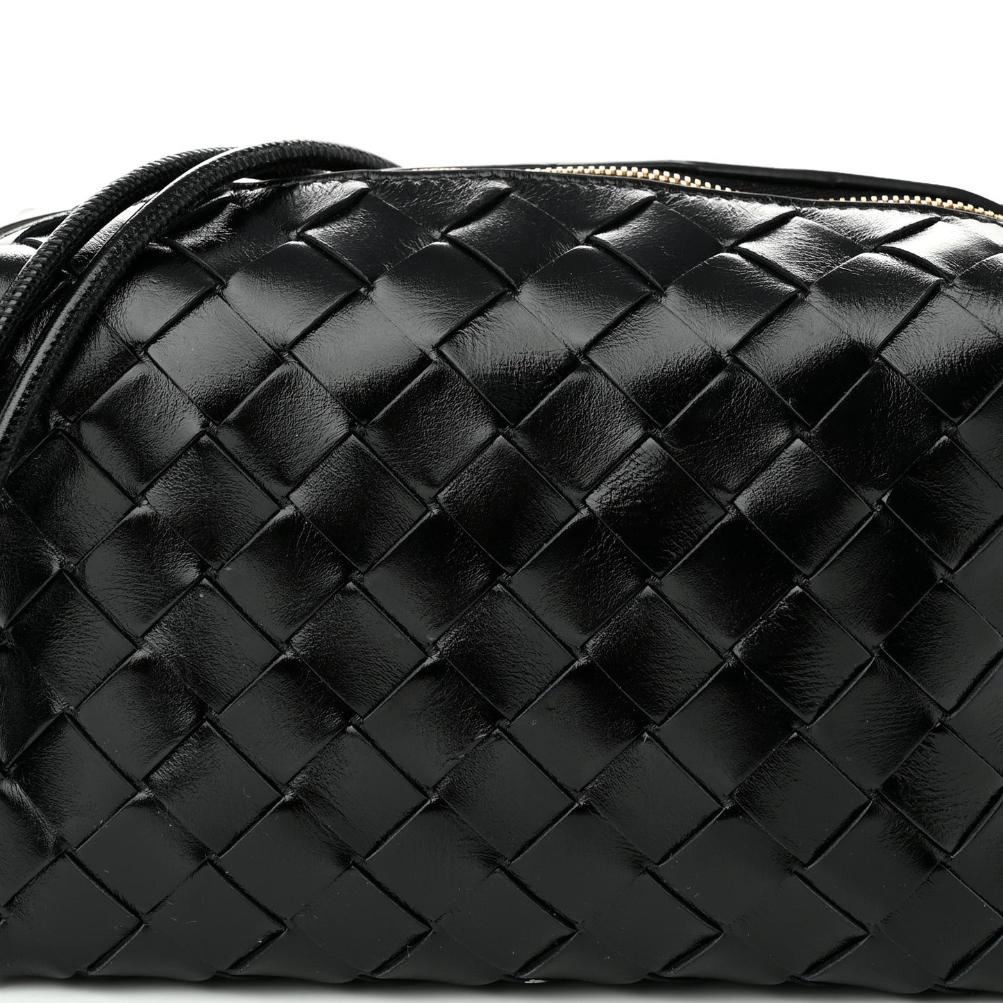 Nappa Intrecciato Metallic Knot Mini Loop Camera Bag Black