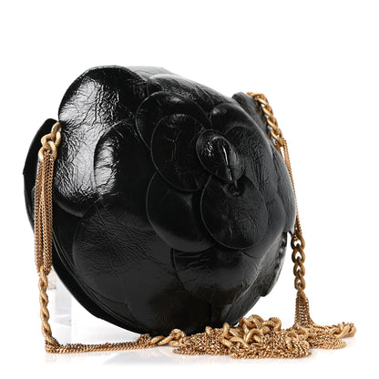 Chanel Patent Lambskin Camellia Bouquet Clutch With Chain Black 3 of 10