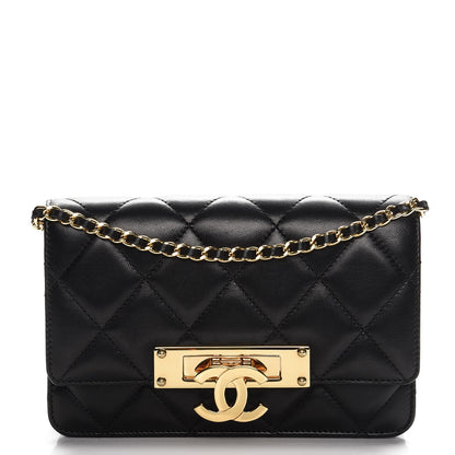 Chanel Lambskin Quilted Golden Class Wallet on Chain WOC Black 1 of 9