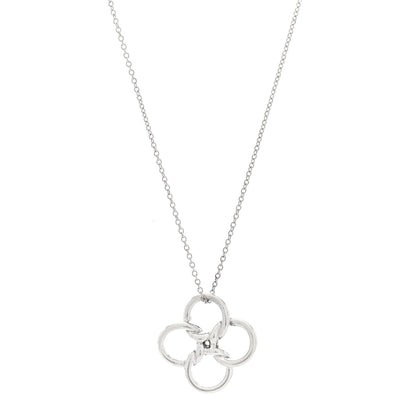 Tiffany Sterling Silver Elsa Peretti Quadrifoglio Pendant Necklace 1 of 4